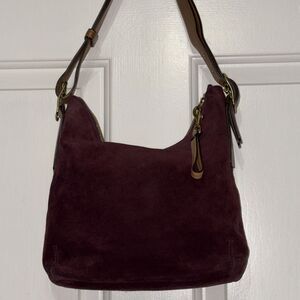 Vtg Y2K Coach Suede Converitble Hobo Shoulder Crossbody Bag Purple Plum